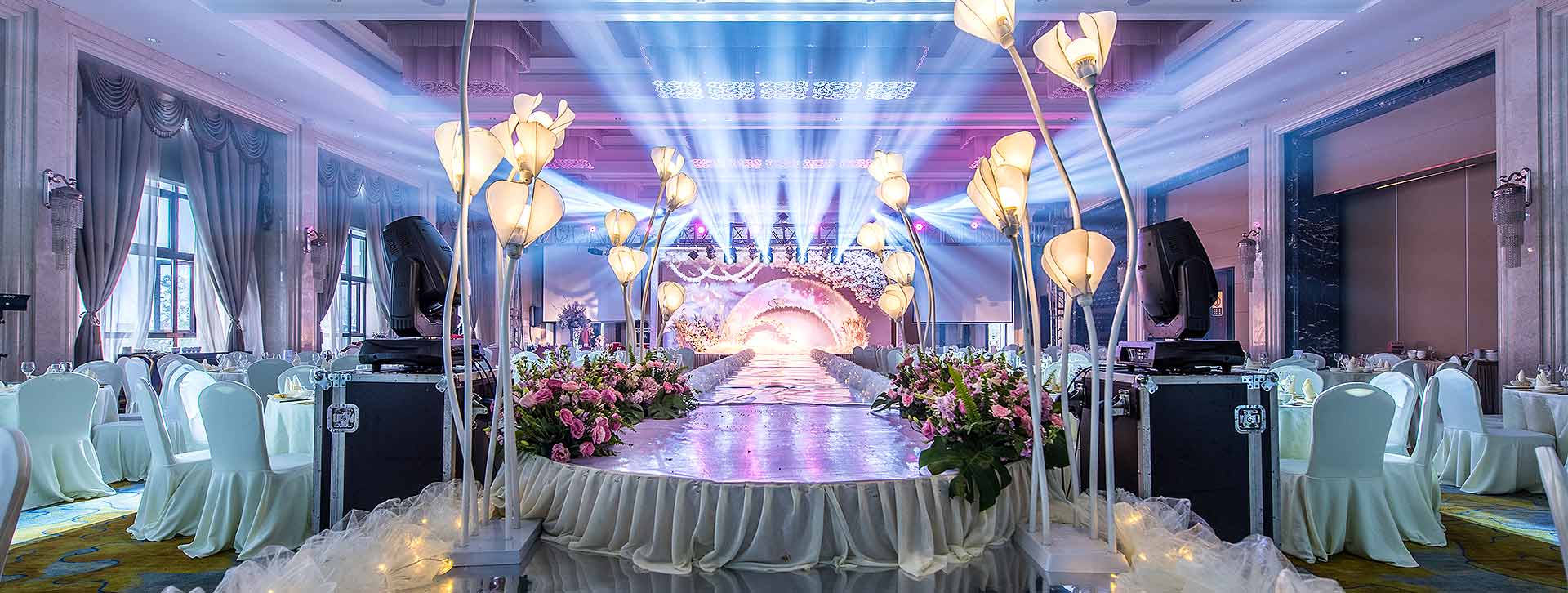 寧波洲際大酒店婚慶舞臺燈光音響租賃案例